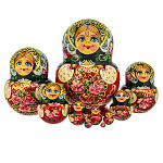 Матрешка "Цветы" 10 мест