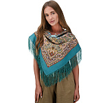 0072280/89*89см ПлатокППс "СЕВЕРНОЕ ЛЕТО".шерсть100%,бахрома -шелк 1923-11