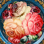 Поднос с авторской росписью "Цветы" 17х17 см, фотография 2. Интернет-магазин ЛАВКА ПОДАРКОВ