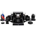 5678 Нат.камень Письменный набор "Президентский" 14пр. Обсидиан