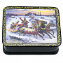 Шкатулка с художественной росписью "Зимняя тройка", фотография 4. Интернет-магазин ЛАВКА ПОДАРКОВ