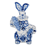 0069814 ГЖЕЛЬ Скульптура Символ Года 2023 "Кролик с морковкой"