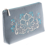 -2090000003864 Косметичка тк.бархат Мод 425-1 Рис 2009-2 А разм 13*18,5*3,5 /тк.бархат т-гол2