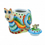 Чайник коллекционный "Улитка". Гжель в цвете, фотография 1. Интернет-магазин ЛАВКА ПОДАРКОВ