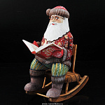 0011132/ВКТР-малый Скульптура из дерева "Дед Мороз в кресле-качалке"Малый