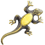 0045415/1553.4 Брошь Ящерица большая (белый)