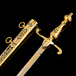 0073114 Златоуст Оружие сувенирное КОРТИК "Адмиральский",позолота, Эмаль в П/У 