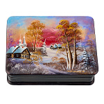 Шкатулка из папье-маше с художественной росписью "Зима"