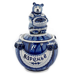 0015320 Гжель Горшочек для ВАРЕНЬЯ  Авт.Черновы Л.и В 