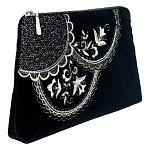 -2090000011883 Сумка бархат Мод 284 Рис 1385 АР разм 14*22*2 /бархат черный /4.3.11/ сер