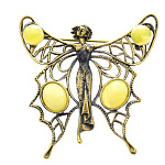 0045017/600.4 Брошь Бабочка Леди-Мотылёк (белый)