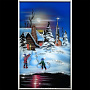 Картина "Лепит с самого утра детвора снеговика" Swarovski, фотография 1. Интернет-магазин ЛАВКА ПОДАРКОВ