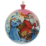 25576-мешок подарков  Новый год Елочное украшение ДЕД МОРОЗ И СНЕГУРОЧКА  ок.12см