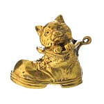 0035211 Бронза КОЛОКОЛЬЧИК "КОТИК В БОТИНКЕ" 4,5*4см