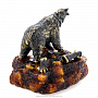 Скульптура на подставке из янтаря "Медведь на опушке", фотография 3. Интернет-магазин ЛАВКА ПОДАРКОВ