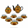 Чайный сервиз на 6 персон "Цветы". Хохлома, фотография 1. Интернет-магазин ЛАВКА ПОДАРКОВ