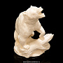 Скульптура из бивня мамонта "Медведь у бревна", фотография 1. Интернет-магазин ЛАВКА ПОДАРКОВ