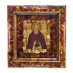 Икона янтарная "Сергий Радонежский" 24х26 см