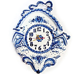 5293 Гжель Часы "Дом" 39*31см Авт. Исаев С.В.
