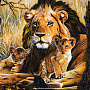 Картина янтарная "Львы" 69х114 см, фотография 3. Интернет-магазин ЛАВКА ПОДАРКОВ