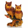Скульптура из янтаря "Две совы", фотография 1. Интернет-магазин ЛАВКА ПОДАРКОВ