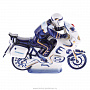 Статуэтка "Мотоциклист ДПС". Гжель в золоте, фотография 2. Интернет-магазин ЛАВКА ПОДАРКОВ