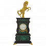 Часы каминные из малахита "Конь с попоной", фотография 1. Интернет-магазин ЛАВКА ПОДАРКОВ