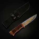 0049606 Златоуст Нож туристичекий SN-1 (кожа) золото