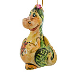 0072054 ФАРФОР Скульптура ДРАКОН зеленый 11 см