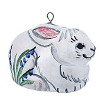 /МАЙОЛИКА фигурка "Кролик с часами" елочная игрушка  выс 9 см