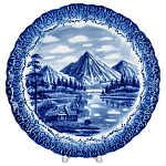  Гжель Тарелка декоративная "ЛЕТО. ГОРЫ" d=26 см