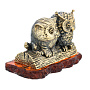 Статуэтка с янтарем "Кот Тимка и Сова Уля на бревне", фотография 1. Интернет-магазин ЛАВКА ПОДАРКОВ
