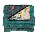 202974/8004 Нат.камень ШКАТУЛКА 120*90*90 мм