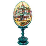 0032976/22см ЯЙЦО Пасхальное "Московские гуляния. ХВБ" высота 22см дерево/лак