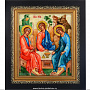 Икона на перламутре "Троица" в киоте, фотография 1. Интернет-магазин ЛАВКА ПОДАРКОВ