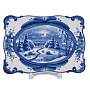 Плакетка декоративная "Пейзаж". Гжель, фотография 1. Интернет-магазин ЛАВКА ПОДАРКОВ
