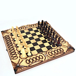 0017000 Нат.дерево НАРДЫ-ШАХМАТЫ РЕЗНЫЕ (внутренняя вставка-стекло) 60*30см