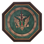 10472 /12-079/34*34см Гальванопластика Часы "Эмблема Министерства Юстиции РФ" (12-079)