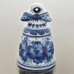 0017335-10см Гжель Колокольчик с бантом 