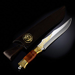 0053687 Златоуст Сувенирное оружие НОЖ "МЕДВЕДИ" НС 35  (2303) шпон