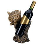 0071081 Сувенир ПОДСТАВКА ПОД БУТЫЛКУ "ГРОЗНЫЙ ТИГР" (цвет бронзовый)