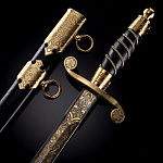0060191/3216 Оружие сувенирное КОРТИК Морской дамаск, позолота,KRM-3216