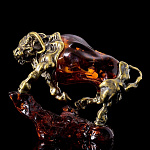 0055204 Сувенир Бык на камне янтарного цвета