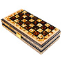 Шахматы складные с инкрустацией и фигурами из янтаря 34х34 см, фотография 8. Интернет-магазин ЛАВКА ПОДАРКОВ