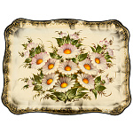 0023024/45*35 см Поднос сувенирный "РОМАШКИ" (фон бежевый)