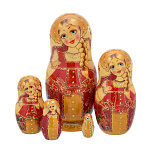 0076224 Матрешка  "ВУАЛЬ "перламутр 5 мест 16см 