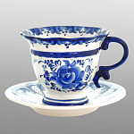  Гжель Чайная пара "ВЕРЕВОЧКА" Авт. раб.