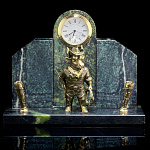 0055191 Бронза Письменный прибор с часами "Бык-ковбой"  (3.70)