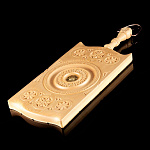 0064848 Доска разделочная с петлей стиль модерн 48см сосна/липа, лак. чеканка-вставки 