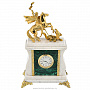 Часы каминные из малахита с мрамором "Георгий Победоносец", фотография 1. Интернет-магазин ЛАВКА ПОДАРКОВ